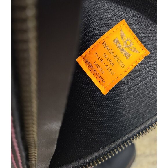 New? Women's Size 10 Motorcycle Boots Pink Black Lace up Zipper Dream Apparel® - Picture 7 of 12